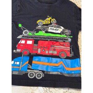 Okie Dokie Kids Black Long Sleeve Shirt with Vehicles Size 3T